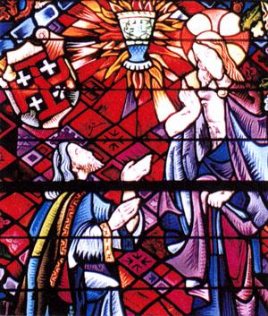 Le saint graal vitrail eglise sainte onenne trehorenteuc